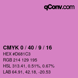 カラーコード: CMYK 0 / 40 / 9 / 16 | qconv.com