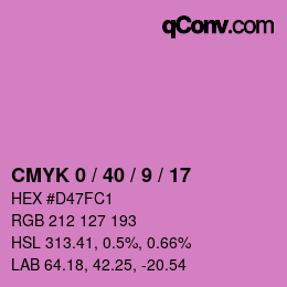 カラーコード: CMYK 0 / 40 / 9 / 17 | qconv.com