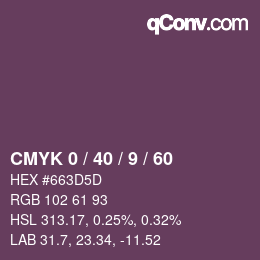 Color code: CMYK 0 / 40 / 9 / 60 | qconv.com