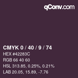 Color code: CMYK 0 / 40 / 9 / 74 | qconv.com