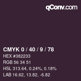 Color code: CMYK 0 / 40 / 9 / 78 | qconv.com