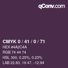 カラーコード: CMYK 0 / 41 / 0 / 71 | qconv.com