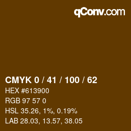 Color code: CMYK 0 / 41 / 100 / 62 | qconv.com