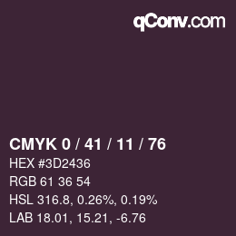 Color code: CMYK 0 / 41 / 11 / 76 | qconv.com