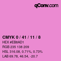 Color code: CMYK 0 / 41 / 11 / 8 | qconv.com