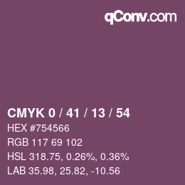 Color code: CMYK 0 / 41 / 13 / 54 | qconv.com