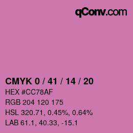 Color code: CMYK 0 / 41 / 14 / 20 | qconv.com