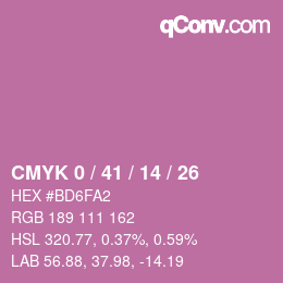 Color code: CMYK 0 / 41 / 14 / 26 | qconv.com