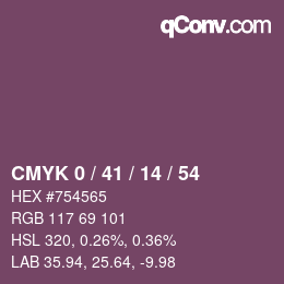 Color code: CMYK 0 / 41 / 14 / 54 | qconv.com