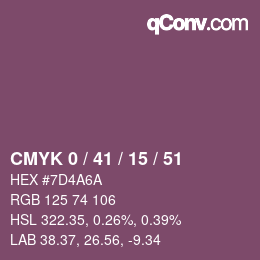 Color code: CMYK 0 / 41 / 15 / 51 | qconv.com