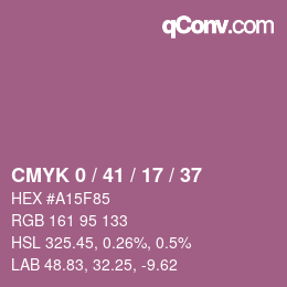 Code couleur: CMYK 0 / 41 / 17 / 37 | qconv.com