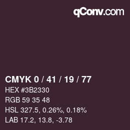 カラーコード: CMYK 0 / 41 / 19 / 77 | qconv.com