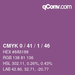 Color code: CMYK 0 / 41 / 1 / 46 | qconv.com