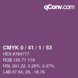 カラーコード: CMYK 0 / 41 / 1 / 53 | qconv.com