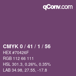Color code: CMYK 0 / 41 / 1 / 56 | qconv.com