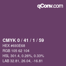 カラーコード: CMYK 0 / 41 / 1 / 59 | qconv.com