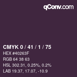 Color code: CMYK 0 / 41 / 1 / 75 | qconv.com