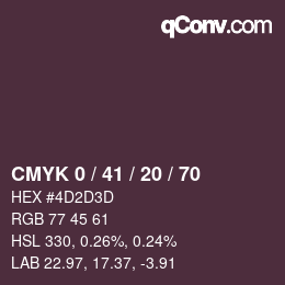 Color code: CMYK 0 / 41 / 20 / 70 | qconv.com