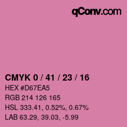 カラーコード: CMYK 0 / 41 / 23 / 16 | qconv.com