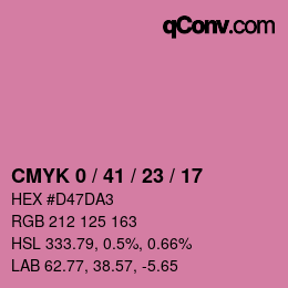 カラーコード: CMYK 0 / 41 / 23 / 17 | qconv.com