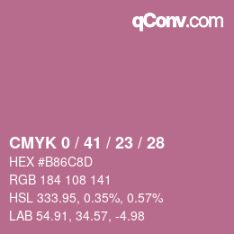 カラーコード: CMYK 0 / 41 / 23 / 28 | qconv.com