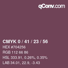 Color code: CMYK 0 / 41 / 23 / 56 | qconv.com