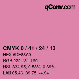 カラーコード: CMYK 0 / 41 / 24 / 13 | qconv.com