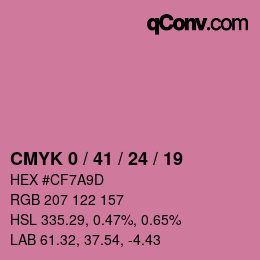 カラーコード: CMYK 0 / 41 / 24 / 19 | qconv.com