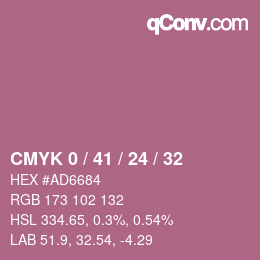 Color code: CMYK 0 / 41 / 24 / 32 | qconv.com