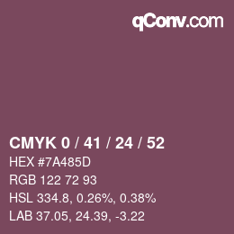 カラーコード: CMYK 0 / 41 / 24 / 52 | qconv.com