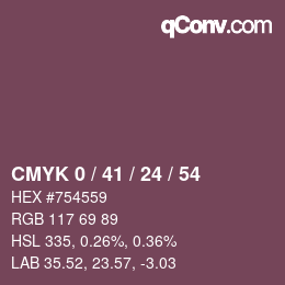 カラーコード: CMYK 0 / 41 / 24 / 54 | qconv.com
