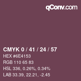 カラーコード: CMYK 0 / 41 / 24 / 57 | qconv.com