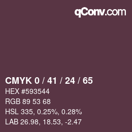 カラーコード: CMYK 0 / 41 / 24 / 65 | qconv.com