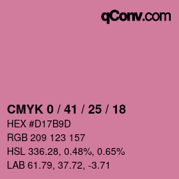 カラーコード: CMYK 0 / 41 / 25 / 18 | qconv.com