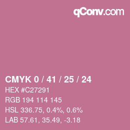 カラーコード: CMYK 0 / 41 / 25 / 24 | qconv.com
