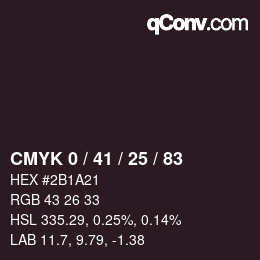 颜色代码: CMYK 0 / 41 / 25 / 83 | qconv.com