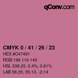 カラーコード: CMYK 0 / 41 / 26 / 23 | qconv.com