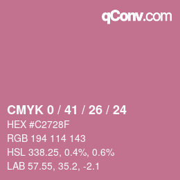 カラーコード: CMYK 0 / 41 / 26 / 24 | qconv.com
