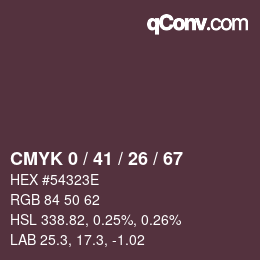 Color code: CMYK 0 / 41 / 26 / 67 | qconv.com