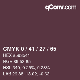 Color code: CMYK 0 / 41 / 27 / 65 | qconv.com