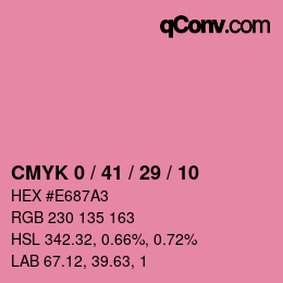 颜色代码: CMYK 0 / 41 / 29 / 10 | qconv.com