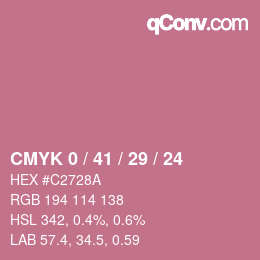 Código de color: CMYK 0 / 41 / 29 / 24 | qconv.com
