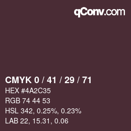 Color code: CMYK 0 / 41 / 29 / 71 | qconv.com