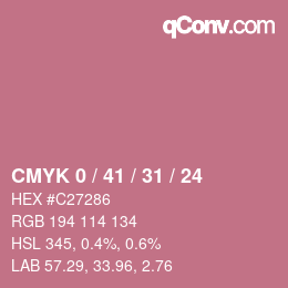 颜色代码: CMYK 0 / 41 / 31 / 24 | qconv.com