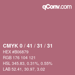 カラーコード: CMYK 0 / 41 / 31 / 31 | qconv.com