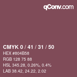 Código de color: CMYK 0 / 41 / 31 / 50 | qconv.com