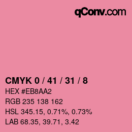 Color code: CMYK 0 / 41 / 31 / 8 | qconv.com