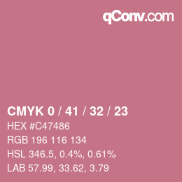 カラーコード: CMYK 0 / 41 / 32 / 23 | qconv.com