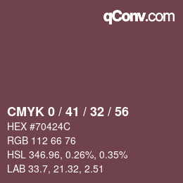 Color code: CMYK 0 / 41 / 32 / 56 | qconv.com