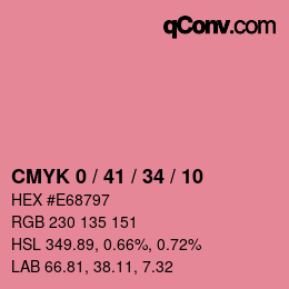 颜色代码: CMYK 0 / 41 / 34 / 10 | qconv.com